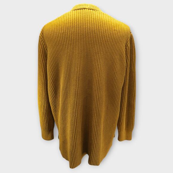 Womens Madewell Yellow Brown Nolan Ribbed Open Front Cardigan Sweater Size Small - Picture 5 of 6